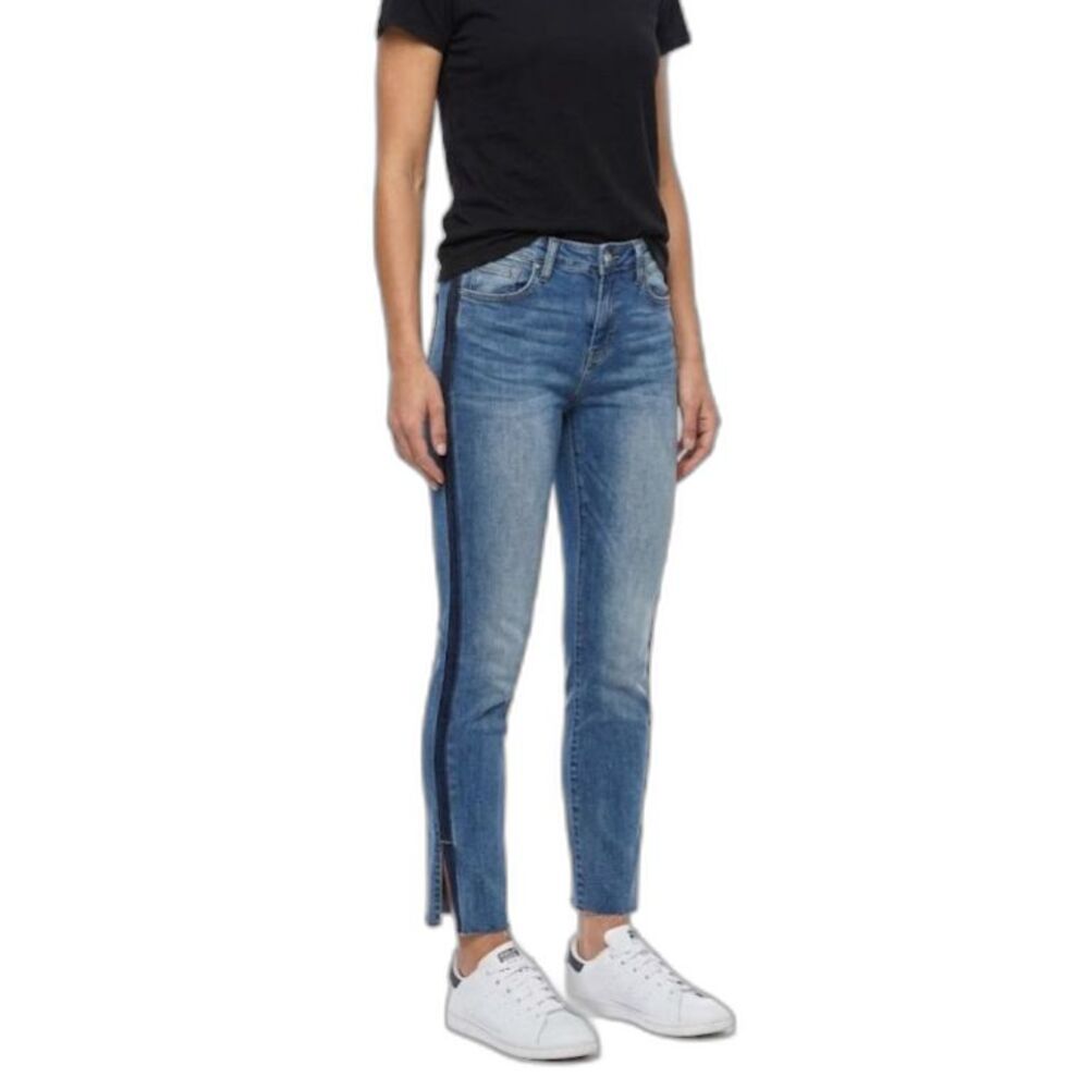 Flying Monkey Women's Blue Denim Medium Wash Mid-Rise Slim Ankle Jeans Size 28